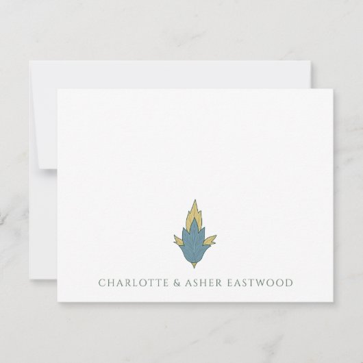 Elegant Bloemen Ornament Bruiloft Notitiekaartje (Voorkant)