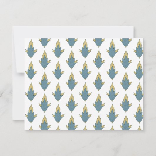 Elegant Bloemen Ornament Bruiloft Notitiekaartje (Achterkant)