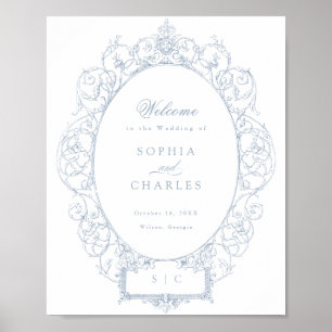 Elegant Bloemen Ornament Bruiloft Welkom Poster