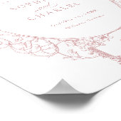 Elegant  Bloemen Ornament Bruiloft Welkom Poster (Hoek)