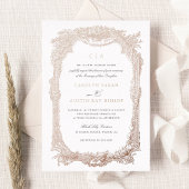 Elegant Bloemen  Ornament Lijst Bruiloft Goud Folie Uitnodiging