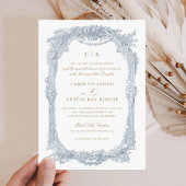 Elegant Bloemen Ornament Lijst Bruiloft Kaart