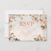 Elegant Bloemen Ornament Lijst Bruiloft RSVP Kaartje (Voorkant)