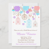 Elegant Bloemen Paarse en Blauwe Vrijgezellenfeest Kaart (Voorkant)