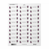 Elegant Bloemen Paarse Groene Bruiloft Etiket (Full Sheet)