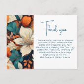 Elegant Bloemen Patroon Dank u Briefkaart (Voorkant)
