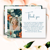 Elegant Bloemen Patroon Foto Dank u Briefkaart