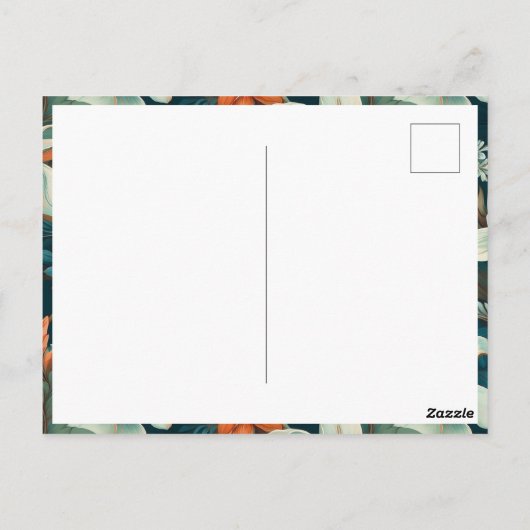 Elegant Bloemen Patroon Foto Dank u Briefkaart (Achterkant)