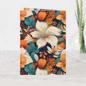 Elegant Bloemen Patroon Foto Verjaardag Bedankkaart (Achterkant)