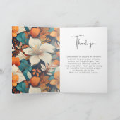 Elegant Bloemen Patroon Foto Verjaardag Bedankkaart (Binnen)