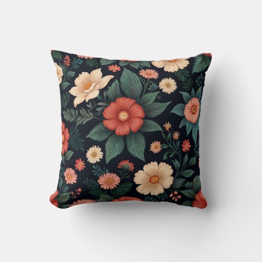 Elegant bloemen patroon kussen (Voorkant)