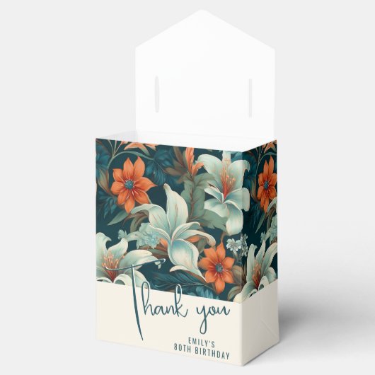 Elegant Bloemen Patroon Verjaardag Bedankdoosjes (Geopend)