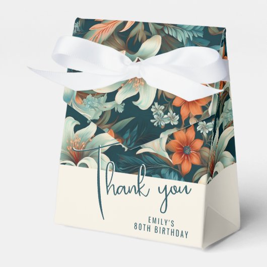 Elegant Bloemen Patroon Verjaardag Bedankdoosjes (Voorkant Zijde)