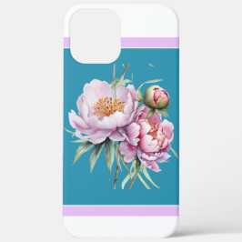 Elegant Bloemen Peony iPhone 12 Pro Max Hoesje Bla