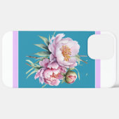 Elegant Bloemen Peony iPhone 12 Pro Max Hoesje Bla (Achterkant (horizontaal))