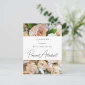 Elegant Bloemen Persoonlijke Attendant Voorstel Briefkaart (Staand voorkant)