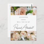 Elegant Bloemen Persoonlijke Attendant Voorstel Briefkaart (Voorkant / Achterkant)