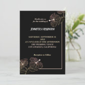 Elegant bloemen petal Weddenschap Kaart (Staand voorkant)