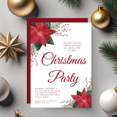 Elegant Bloemen Poinsettia Kerstfeest Kaart