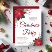 Elegant Bloemen Poinsettia Kerstfeest Kaart