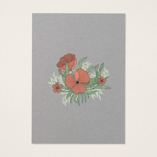 Elegant Bloemen Poppy Oorbel Ketting Kraft Visitekaartje (Achterkant)