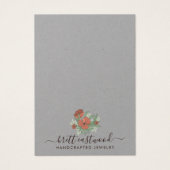 Elegant Bloemen Poppy Oorbel Ketting Kraft Visitekaartje (Voorkant)