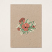 Elegant Bloemen Poppy Oorbel Ketting Kraft Visitekaartje (Achterkant)