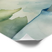 Elegant Bloemen Portret Glanzend Poster (Hoek)