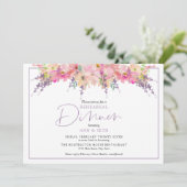 Elegant Bloemen repetitie Diner Bruiloft Bloemen Kaart (Staand voorkant)