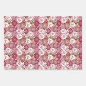 Elegant Bloemen Rood & Roze Bloemen Patroon Thema Inpakpapier Vel (Voorkant 3)