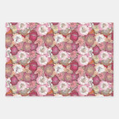 Elegant Bloemen Rood & Roze Bloemen Patroon Thema Inpakpapier Vel (Voorkant 2)