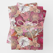 Elegant Bloemen Rood & Roze Bloemen Patroon Thema Inpakpapier Vel (In situ)