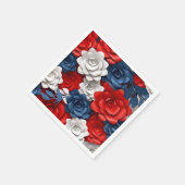 Elegant Bloemen Rood Wit Blauw Bloemen Tuin Ontwer Servet (Hoek)