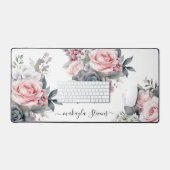 Elegant Bloemen Roos Aangepaste naam Bureaumat (Keyboard & Muis)