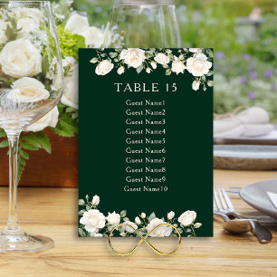 Elegant Bloemen Roos Donkergroene tafel Zitkaart