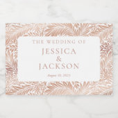 Elegant Bloemen Roos Goud Mousserende Wijn Label Sparkling Wijnetiket (Enkel label)