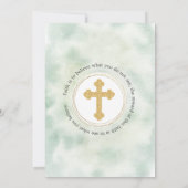 Elegant Bloemen Roos Gouden Kruis Bevestiging Kaart (Achterkant)