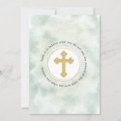 Elegant Bloemen Roos Gouden Kruis Bevestiging Kaart (Achterkant)