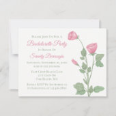 Elegant Bloemen Roze Bloemen Bachelorette Party Kaart (Voorkant)