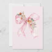 Elegant Bloemen Roze Bow Baby shower Kaart (Achterkant)