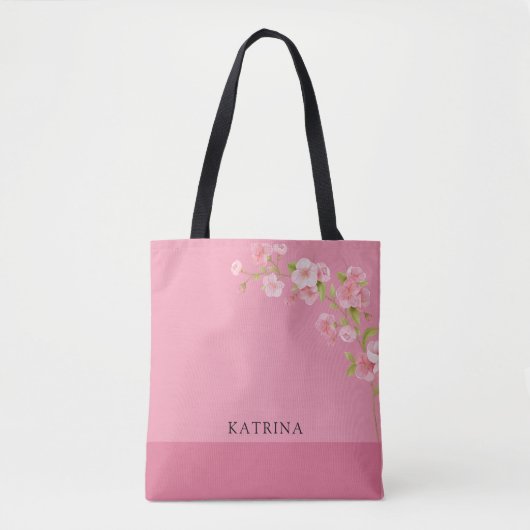 Elegant Bloemen Roze Breidesmaid Tote Bag (Voorkant)