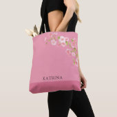 Elegant Bloemen Roze Breidesmaid Tote Bag (Dichtbij)