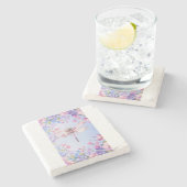 Elegant Bloemen Roze Dragonfly Stone Onderzetter (Zijkant)