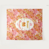 Elegant Bloemen Roze Gelukkig 21e Verjaardag Achte Wandkleed (Voorkant (horizontaal))