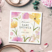Elegant Bloemen Roze Meisje Baby shower Servet