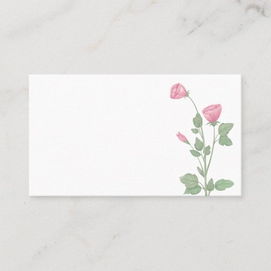 Elegant Bloemen Roze Waterverf Bloemen Bruiloft Plaatskaartje (Voorkant)