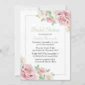 Elegant Bloemen Roze Wit Rose Vrijgezellenfeest Kaart (Voorkant)