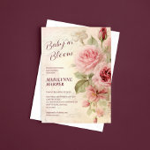 Elegant Bloemen  Rozen Baby shower Kaart