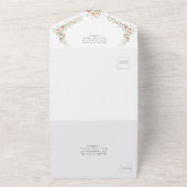 Elegant Bloemen Rozen eenvoudige Script Trouwen All In One Uitnodiging (Buitenkant)