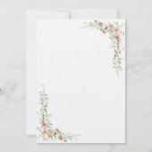 Elegant Bloemen Rozen eenvoudige Script Trouwen Kaart (Achterkant)